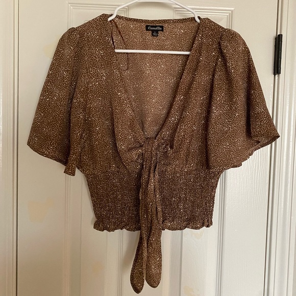 Tops - Brown Crop Blouse